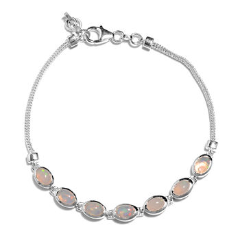 Nat&uuml;rliches, &auml;thiopisches Opal-Armband, 18.5 cm, 925 Silber ca. 2,34 ct