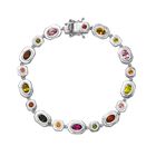 Mehrfarbig-Turmalin Armband ca. 19 cm 925 Silber rhodiniert ca. 5.06 ct