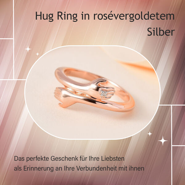 Weißer Diamant P3 Ring, 925 Silber rosévergoldet (Größe 16.00) ca. image number 9