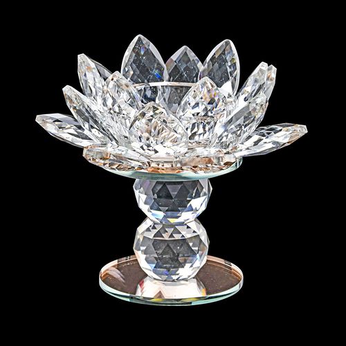 The 5th Season - Lotus-Design-Kristall-Kerzenhalter, Champagner, 7.5x13cm image number 0
