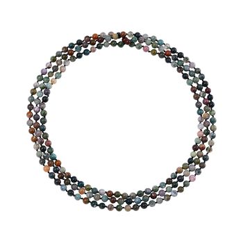 Dreilagige indische Achat-Halskette 150cm - 375 ct.