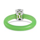 Grüne Jade, Natürlicher Chromdiopsid Ringe 925 Silber rhodiniert (Größe 17.00) ca. 9.38 ct image number 4