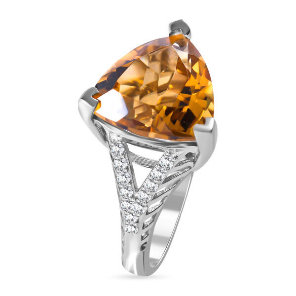 Citrin und Zirkon Ring - 5,82 ct. image number 2
