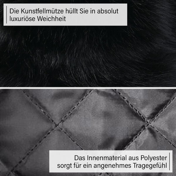 Flauschiger Kunstfell Hut, Schwarz image number 5