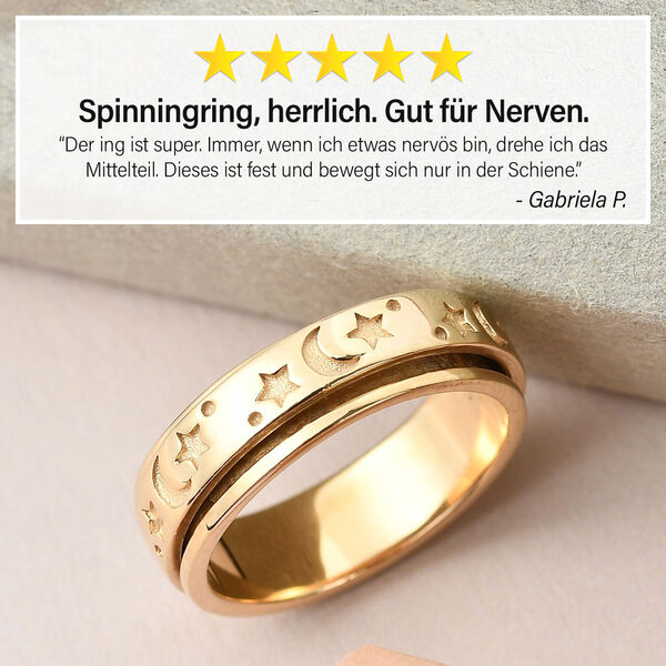 Mystischer Anti-Stress-Spinning-Ring, vergoldetes Silber image number 1