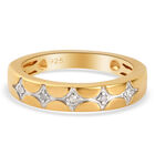 Diamant Band Ring 925 Silber 585 Vergoldet image number 0