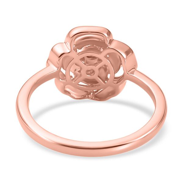 Weißer Diamant P Rosendesign-Ring, 925 Silber 750 Roségold Vermei (Größe 21.00) image number 6