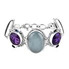 Royal Bali Sajan Silber -Blauer Calcit, Afrikanischer Amethyst Armband ca. 18.5 cm 925 Silber