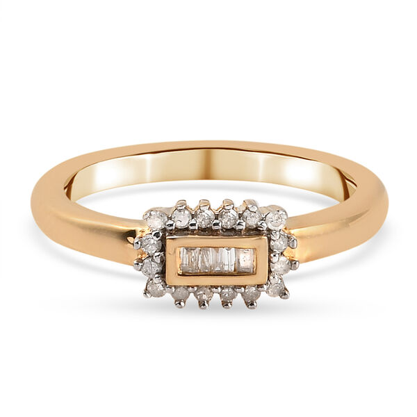 Diamant Ring 925 Silber 585 Vergoldet