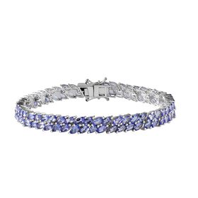 Tansanit Armband ca. 19 cm 925 Silber rhodiniert ca. 12,50 ct.