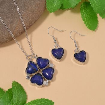 Lapislazuli und blaues Kristall 2-Wege-Schmuckset
