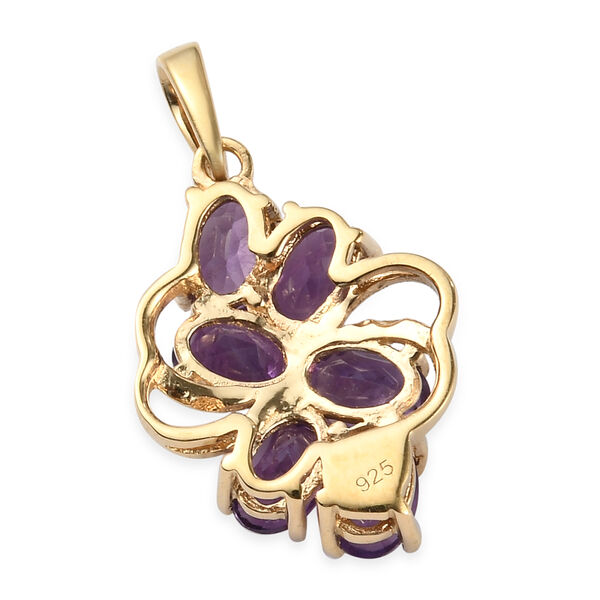 Afrikanischer Amethyst Anh&auml;nger 925 Silber Gelbgold Vergoldet ca. 2,89 ct image number 5