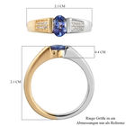Tansanit und Zirkon Ring 925 Silber Bicolor  ca. 0,76 ct image number 6
