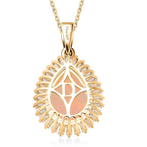 D'Joy AAA Nat&uuml;rlicher, &auml;thiopischer Welo Opal, Moissanit Schmuckset ca. 50 cm 925 Silber 750 Gelbgold Vermeil ca. 4.15 ct image number 4