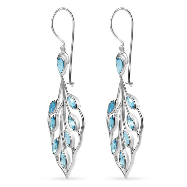 Sajen Silber - Schweizer Blauer mystisher Quarz Ohrringe 925 Silber rhodiniert ca. 5.44 ct image number 6