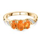 Salamanca Feueropal-Ring, 925 Silber vergoldet (Größe 20.00) ca. 0,68 ct