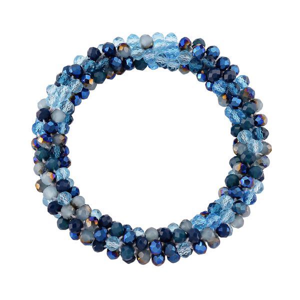 2er Set - Blauer Kristall Halskette und Armband, flexibel image number 7