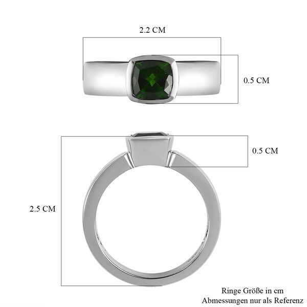 Nat&uuml;rlicher Chromdiopsid Ring, 925 Silber platiniert (Gr&ouml;&szlig;e 17.00) ca. 0.98 ct image number 6