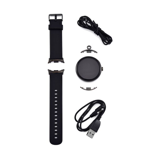 LA99 Smartwatch 3-in-1 Set mit AMOLED Display, Bluetooth-Anrufen, GPS und Gesundheits-Tracking, wasserdicht, CE- und ROHS-zertifiziert, 3,63cm, Schwarz
