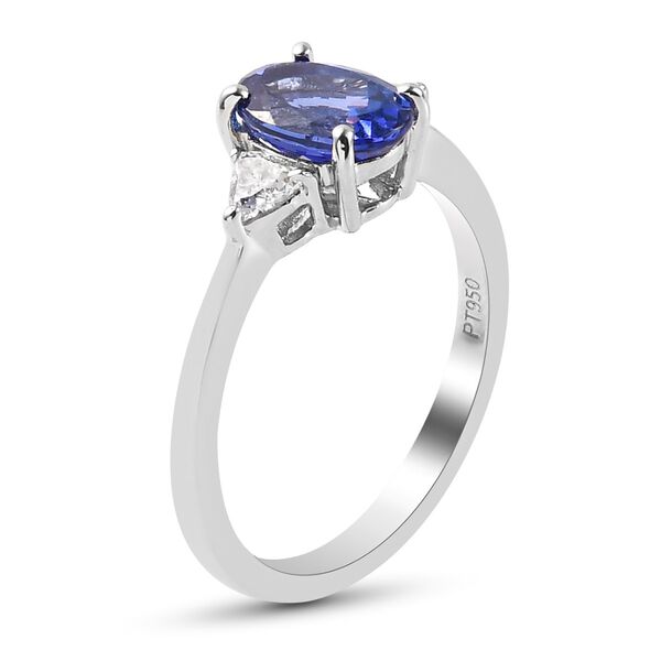RHAPSODY - AAAA Tansanit und Diamant-Ring, 950 Platin  ca. 1,55 ct image number 4