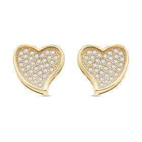 Moissanit Ohrringe 925 Silber vergoldet ca. 0.48 ct