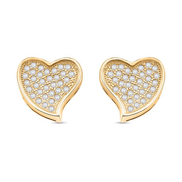 Moissanit Ohrringe 925 Silber vergoldet ca. 0.48 ct