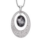 Grauer Kristall, Weißer Kristall Halskette ca. 60 cm