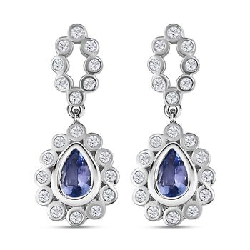 Tansanit und Zirkon Ohrringe - 1,23 ct.
