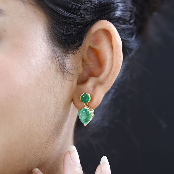 Smaragd Triplett Quarz Ohrringe - 10,23 ct. image number 3