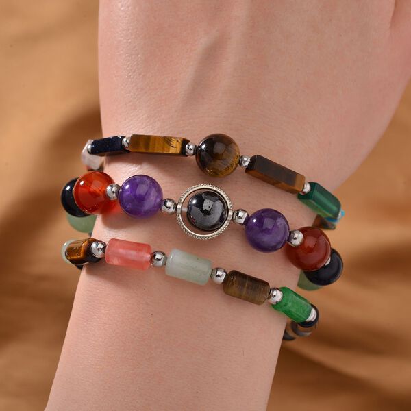 Mehrfarbig Edelsteine, Hämatit Schmuckset ca. 190.50 ct image number 2