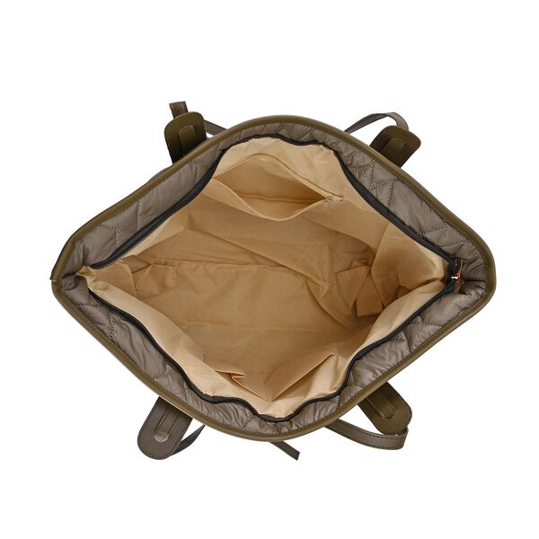Stilvolle gesteppte ger&auml;umige -Tote Tasche, wasserabweisend, 56x30x16cm, Olive image number 6
