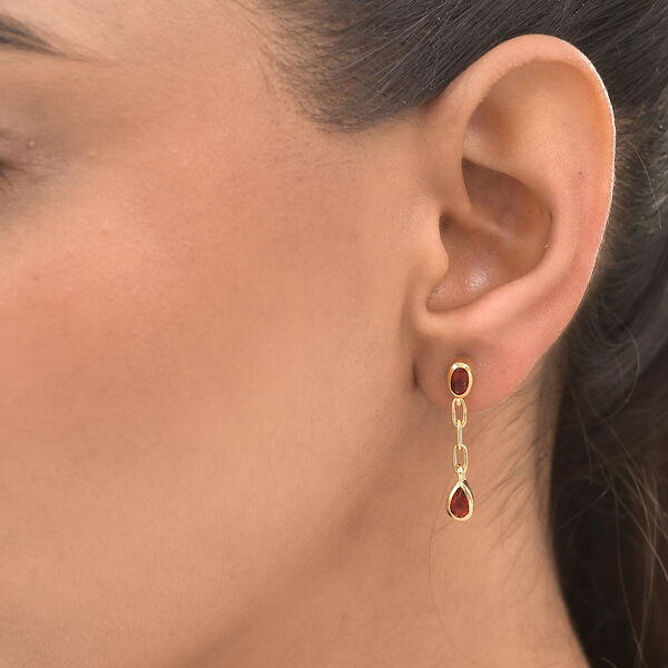 Mexikanische Kirschfeuer-Opal-Ohrh&auml;nger in Silber image number 3