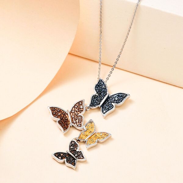 GP Italian Garden Kollektion - Mehrfarbiger Diamant und Kanchanburi blauer Saphir-Anhänger mit 50cm Kette - 0,50 ct. image number 8