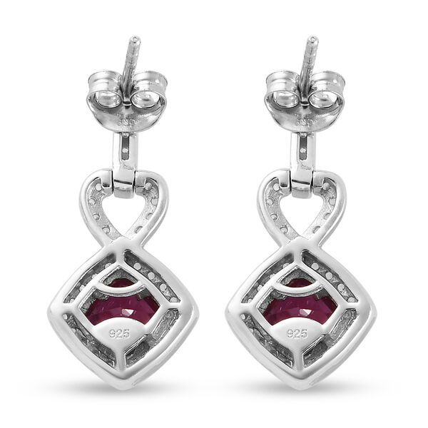 Afrikanische Rubin und Zirkon-Ohrh&auml;nger in Silber image number 5