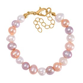 Mehrfarbiges Süßwasserperle Armband, 19cm