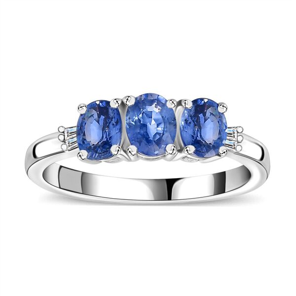 AA Blauer Ceylon-Saphir und Diamant Ring, ca. 1.43 ct image number 4