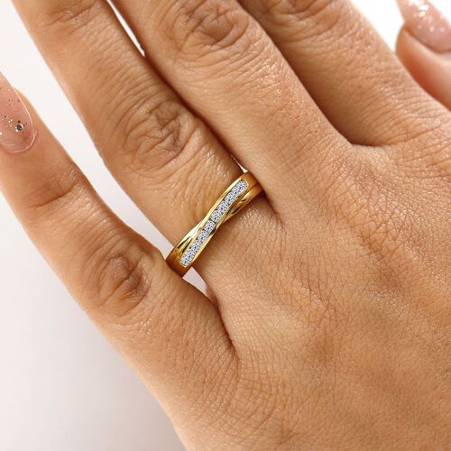 LUXURIANT DIAMOND- SI-GH Labor Diamant Ring, 925 Silber 750 Gelbgold Vermeil - 0,25 ct. image number 3