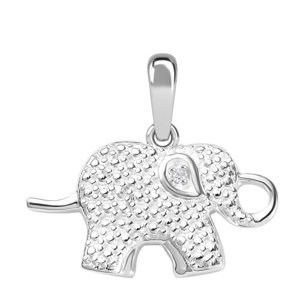 Wei&szlig;er Diamant Anh&auml;nger 925 Silber ca. image number 0