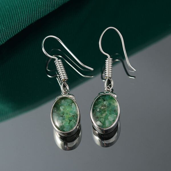 Smaragd-Matrix Ohrringe 950 Kupfer ca. 5.02 ct image number 2