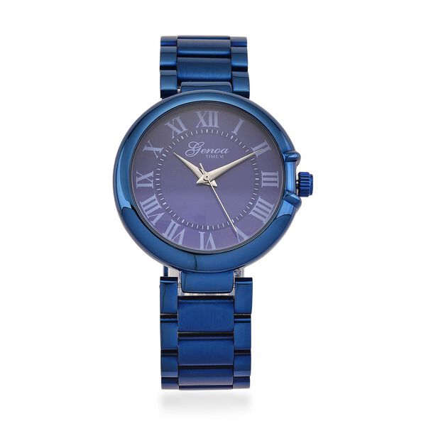 GENOA - Automatik-Armbanduhr mit Dandong-Uhrwerk, Edelstahl, IP-Blauplattierung, 36 mm image number 0