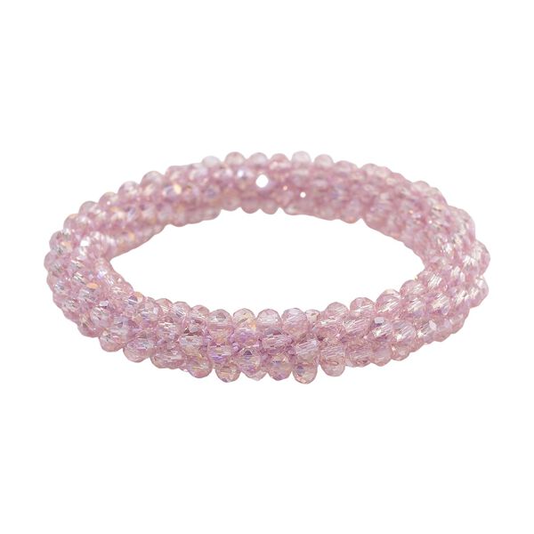 2er Set - Rosa Kristall Halskette und Armband, flexibel image number 6