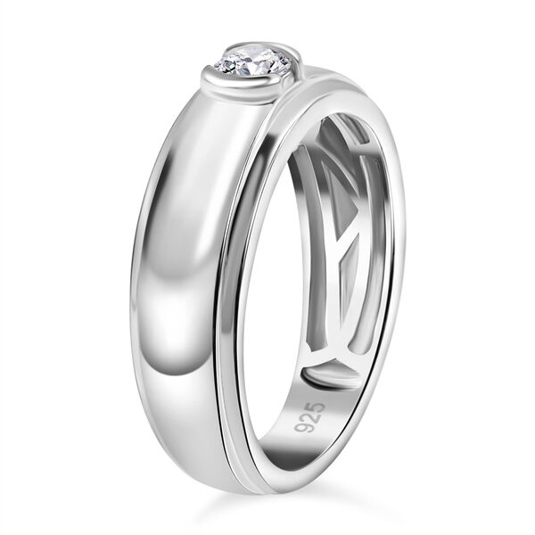 Moissanit Ring, 925 Silber platiniert - 0,16 ct image number 5