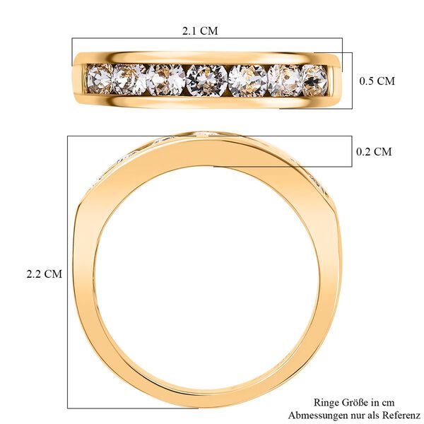 J Francis gefertigt mit SWAROVSKI- Wei&szlig;er Swarovski Kristall Ring, 925 Silber vergoldet image number 7