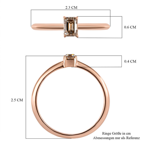 Natürlicher I1 SGL zertifizierter Champagner-Diamant-Ring - 0,50 ct. image number 7