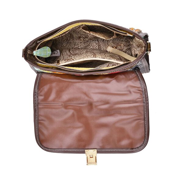 Chaos by Elsie Crossbody-Tasche aus echtem Leder, RFID-Schutz, Kroko-Prägung und Mini-Taschenlampe, 28x10x18 cm image number 6