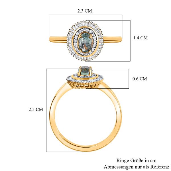 Alexandrit und Diamant Ring in 750 Gold - 1 ct. image number 7