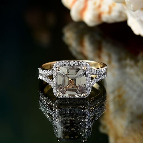 AAA Turkizit, Weißer Diamant Ring 585 Gold (Größe 20.00) ca. 3,85 ct image number 1