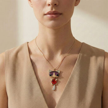 Mehrfarbiger Kristall Anh&auml;nger mit Kette ca. 63.5 cm + 5 cm Extender, Legierung Gelb