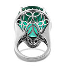 Smaragd-Triplett-Quarz und weißer Zirkon-Ring, 925 Silber platiniert  ca. 34,05 ct image number 5