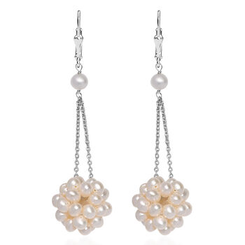 S&uuml;&szlig;wasser Perle Ohrringe 925 Silber rhodiniert